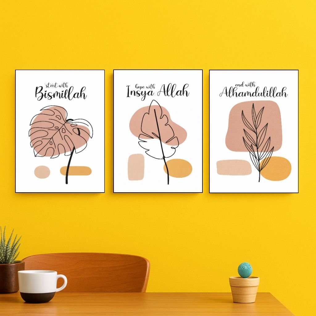 Poster dinding kamar pajangan mdf islami hiasan dinding kaligrafi quotes islami