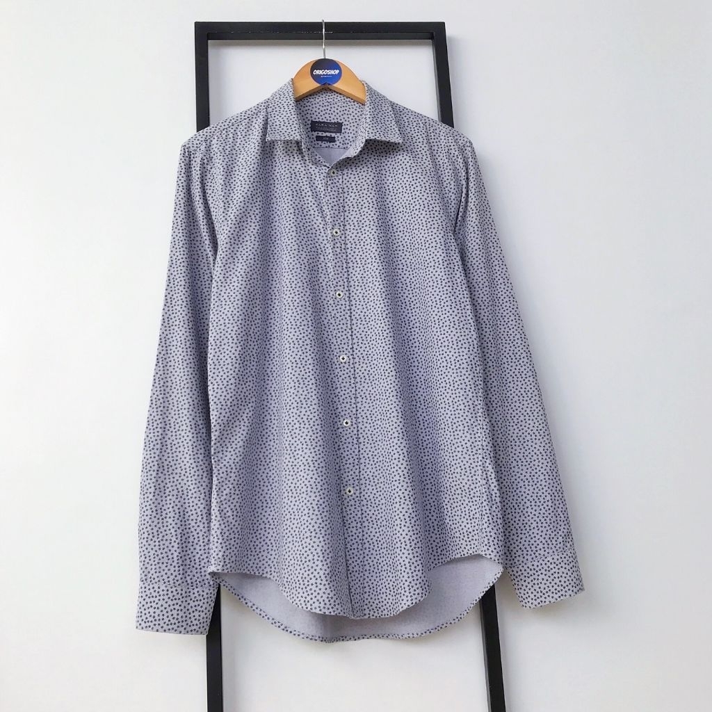 Kemeja Lengan Panjang ZARA MAN Printed Shirt L