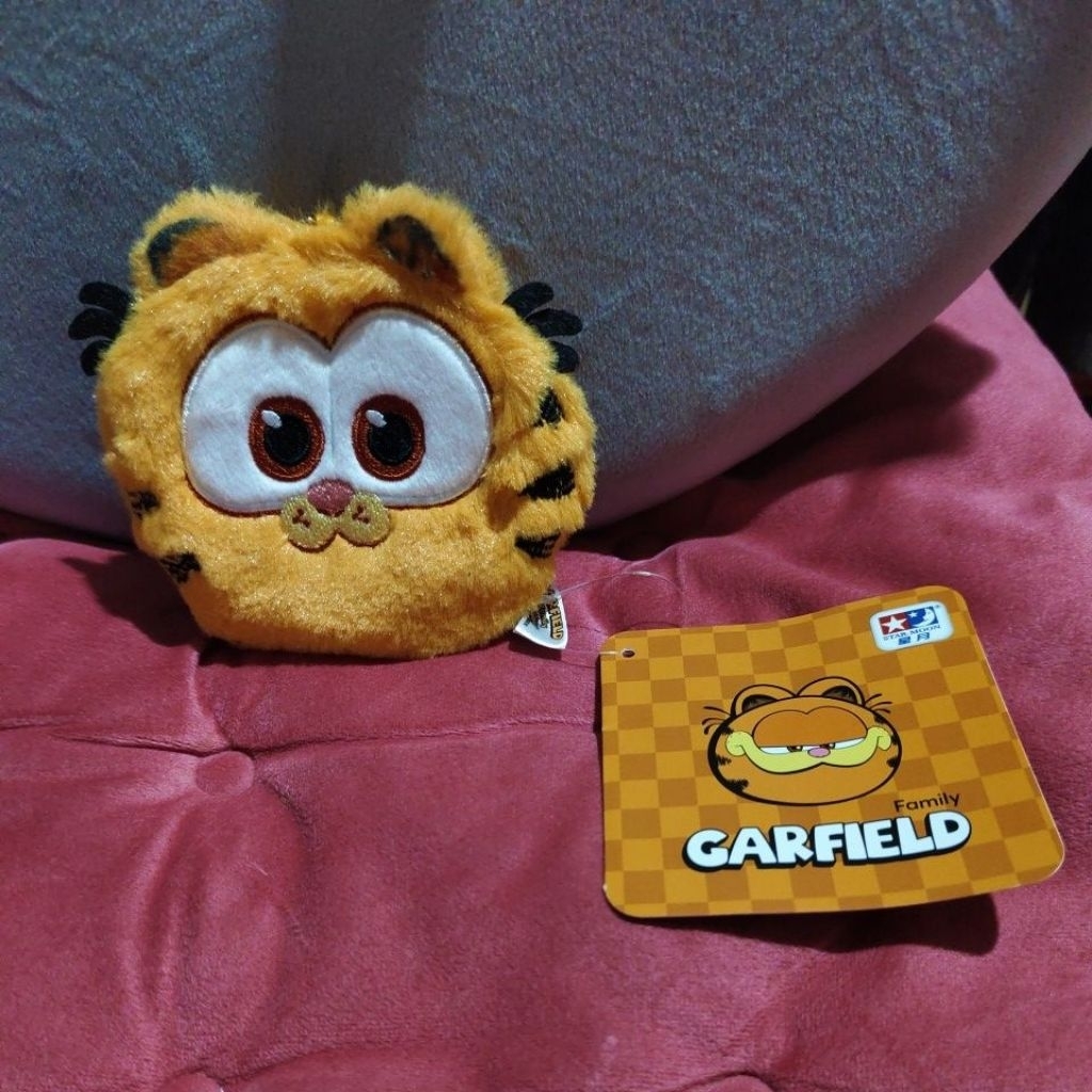 boneka gantungan kunci dompet koin Garfield tag ori