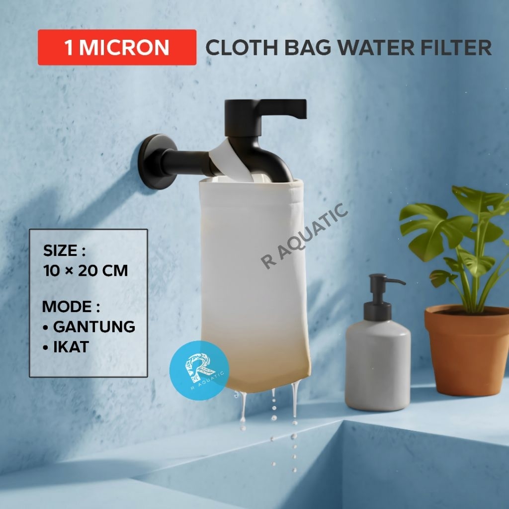 filter kain air keran saringan penjernih water purifier polyester 1 micron 10x20cm