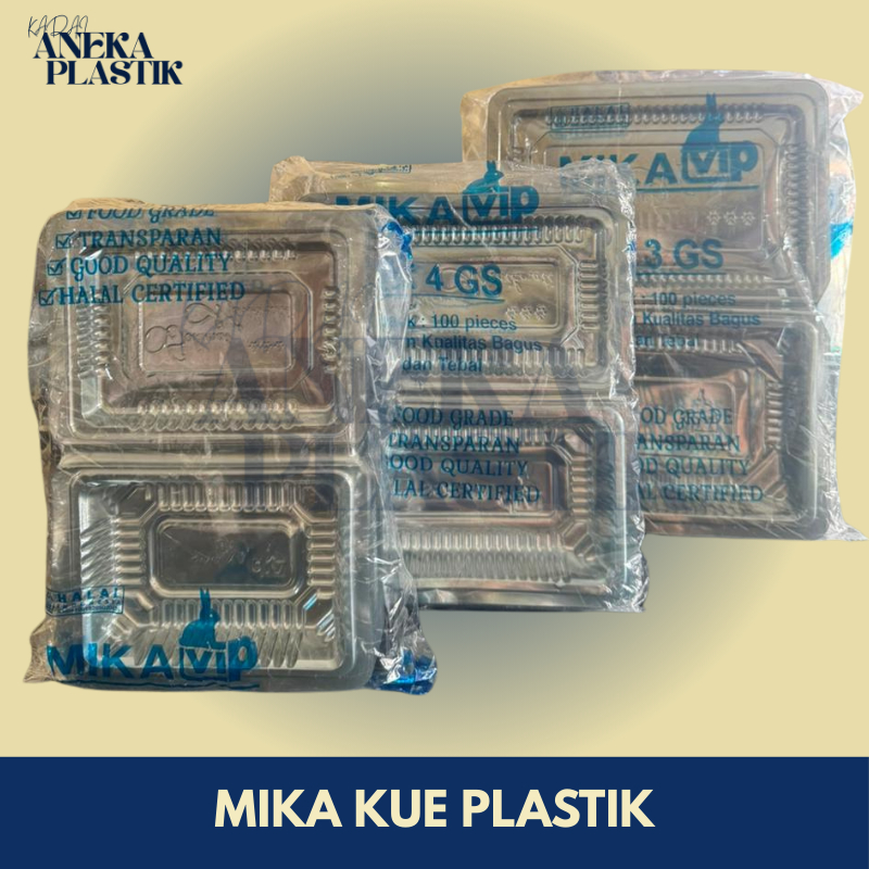 Mika Kue Plastik VIP Ukuran VX-3 GS, 4 GS, 5 GS Isi 100 Pcs / Mika Mie / Mika Tebal Foodgrade Bening
