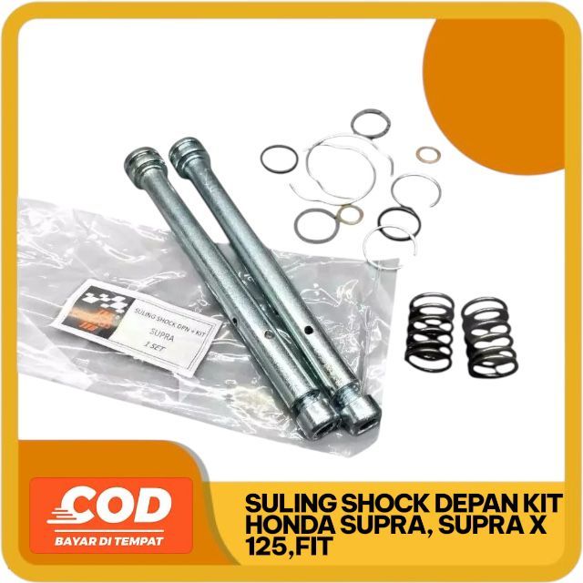 Suling Shock Depan Kit Honda Supra Series (Supra X, Fit, 125) - Piston Fork + Per Rebound & Seal - H
