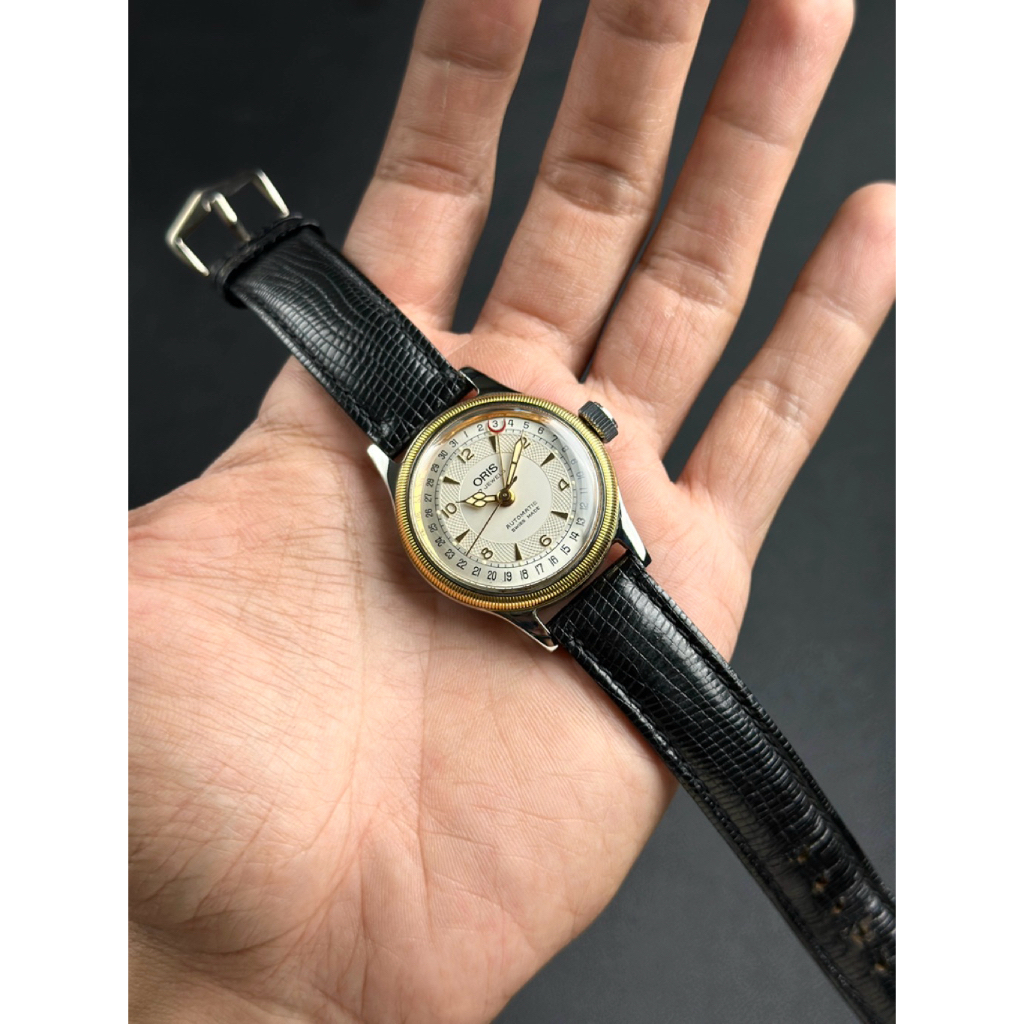 JAM TANGAN VINTAGE ORIS POINTER DATE BIG CROWN 33MM 7400 AUTOMATIC PRELOVED