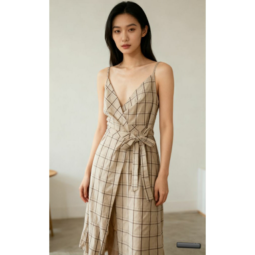 OVERALL DRESS KIMONO KOTAK BELT KOREA