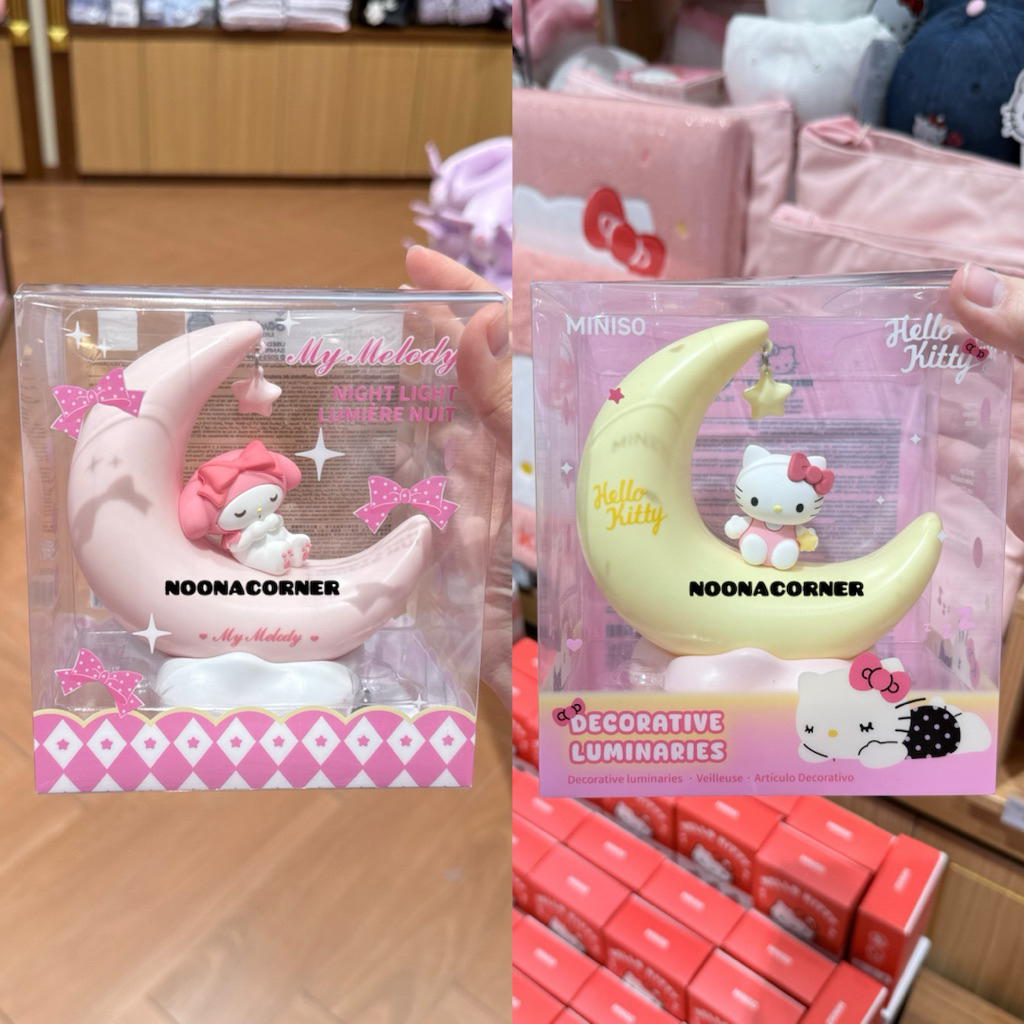 Miniso x Sanrio ‼️ Lampu Tidur Bulan LED / Decorative Night Lamp Sanrio Characters Crescent Dream Se