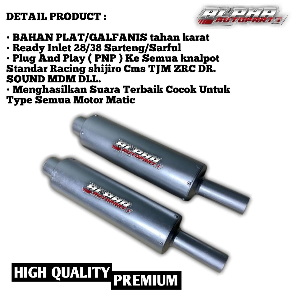 Tabung knalpot kondoman sarfull sarteng inlet 28 38 copy cms tzm zrc mdm beat scoopy genio universal