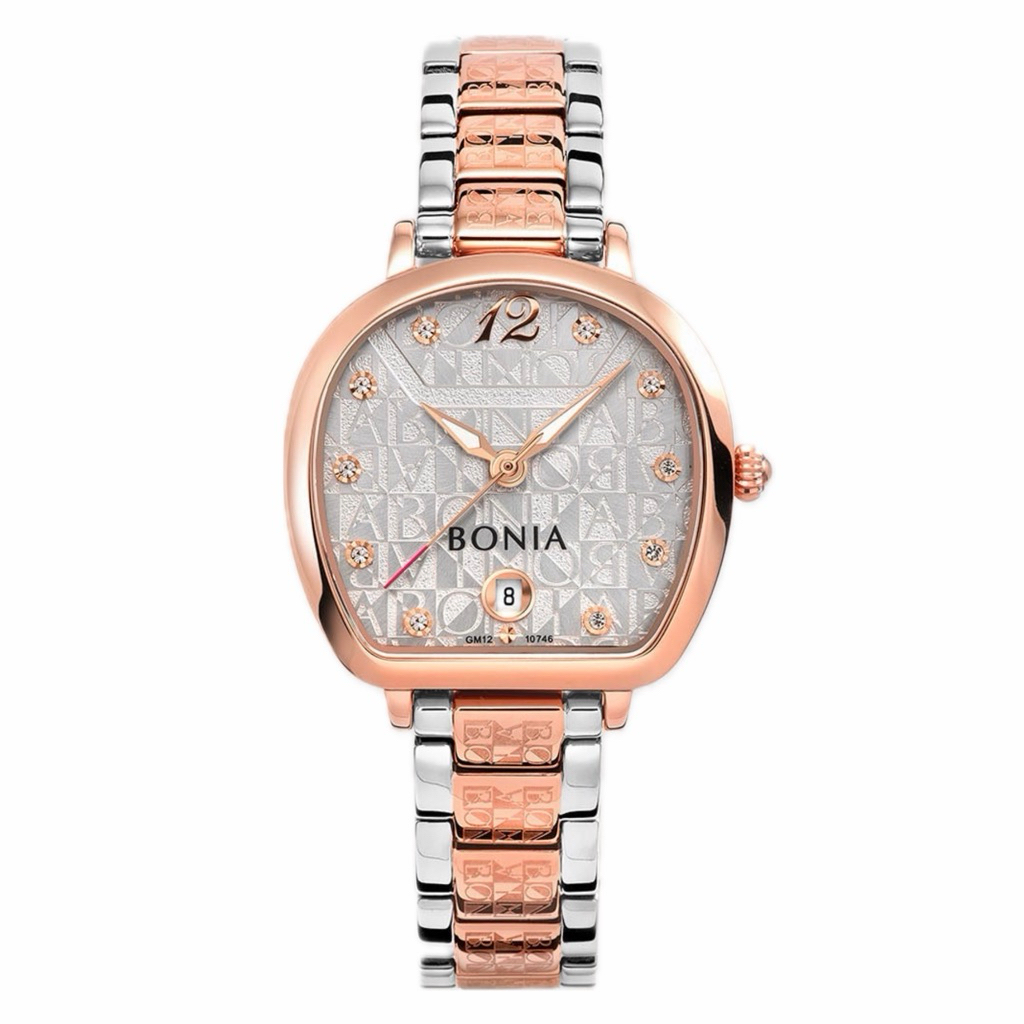 [RARE] Jam Tangan Wanita Bonia Sonia White Monogram Dial