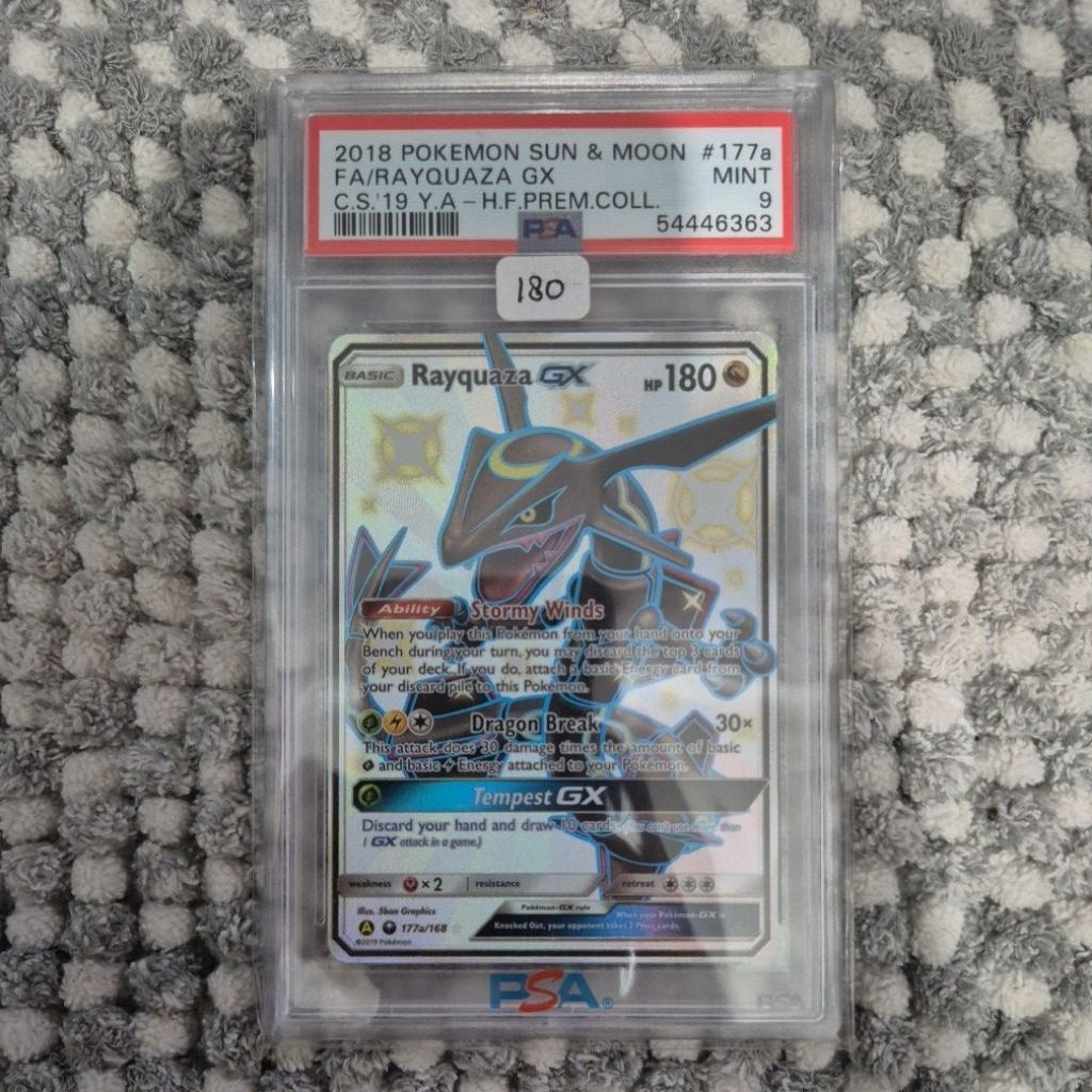 RAYQUAZA GX #177A - PSA 9 (MINT) - 2018 POKEMON ENGLISH SUN & MOON CELESTIAL STORM
