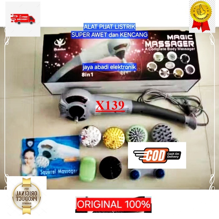 X139 MAGIC MASSAGER 8 in 1H118 MESIN MASSAGE ORI 100% PELANGSING PENGHANCUR LEMAK KURUS LISTRIK ELEK