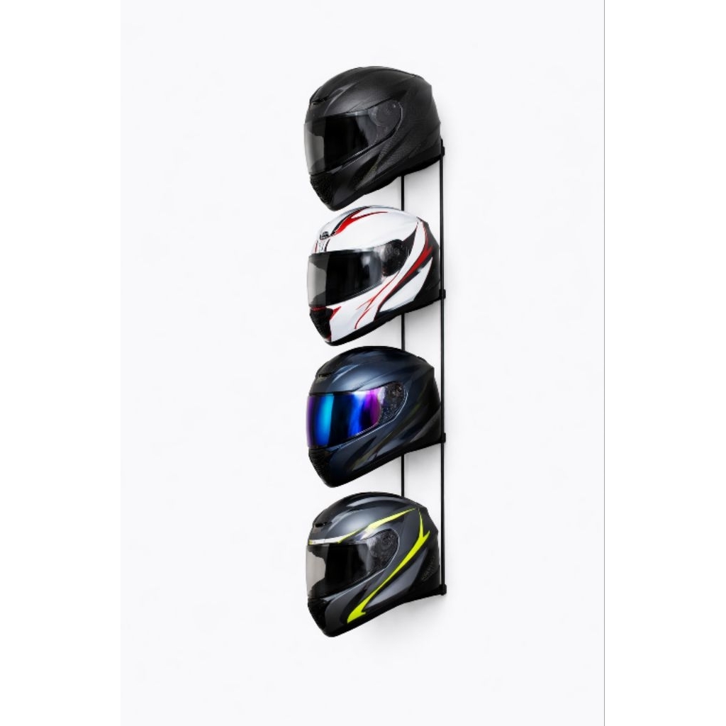 Rak Helm Susun | Gantungan Helm Besi Nempel Dinding - 3 susun, 4 susun, 5 susun
