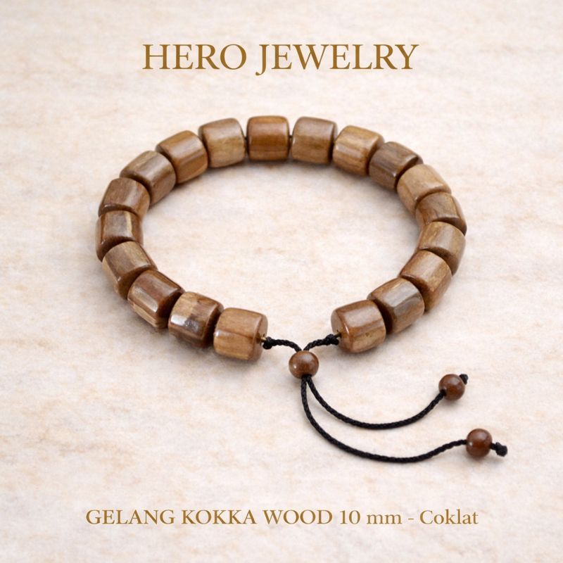 Gelang KOKKA PREMIUM 10mm GARANSI KOKKA WOOD ASLI KAYU KAUKAH. Sedia Marjan 33 Butir 6mm, Bulat 8mm,