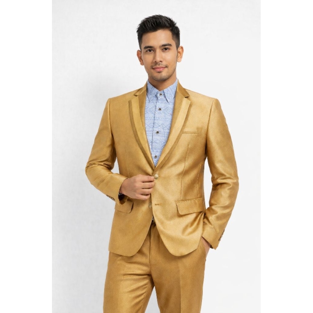 setelan jas pengantin jas weding jas formal pria warna gold