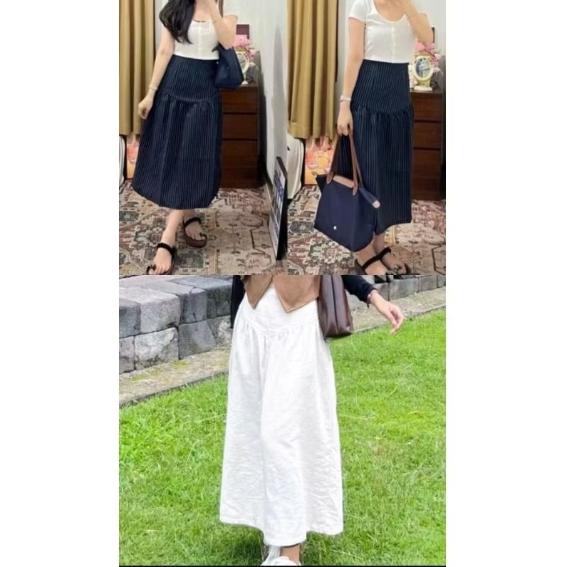Rok denim dan rok putih (Dapat 2)
