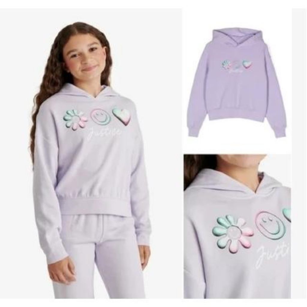 Justice Girls One Set Hoodie Sweatshirt Jogger /Setelan Hoodie Sweatshirt Jogger Anak Perempuan