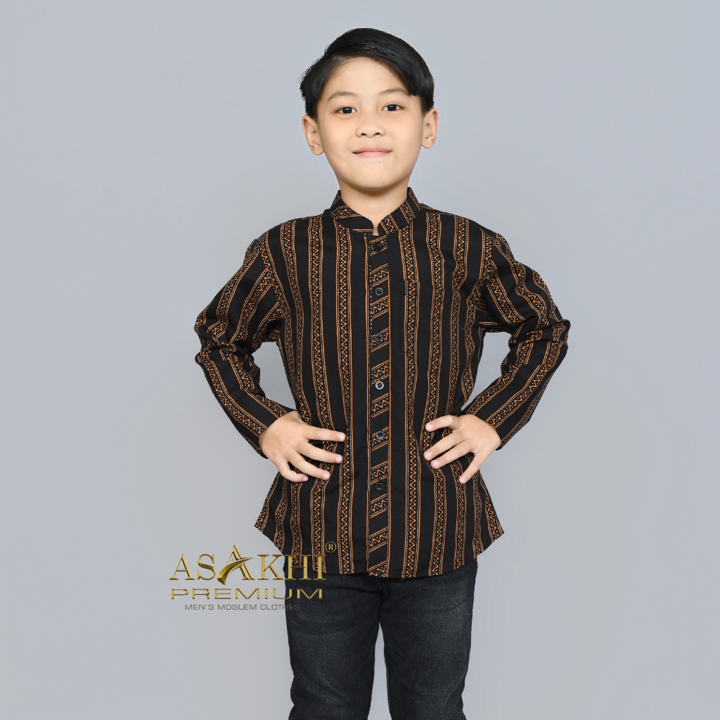 Asakhi baju lurik anak pakaian tradisional adat jawa 3-13 tahun