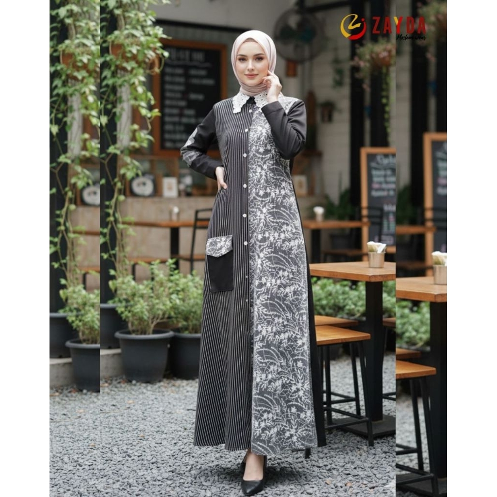 New Collection Gamis Dewasa Zayda ZG161 Black