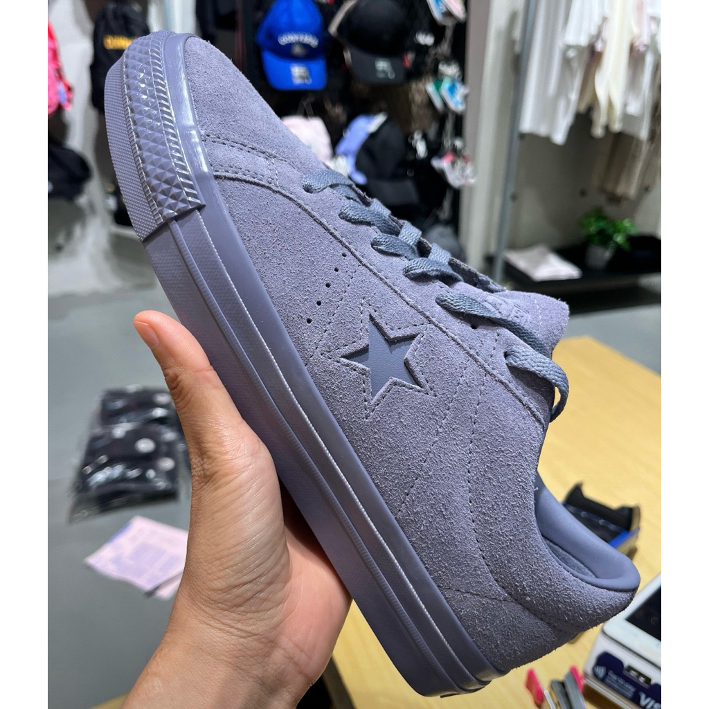 Sepatu Sneakers Pria Converse One Star Pro Suede Leather Purple