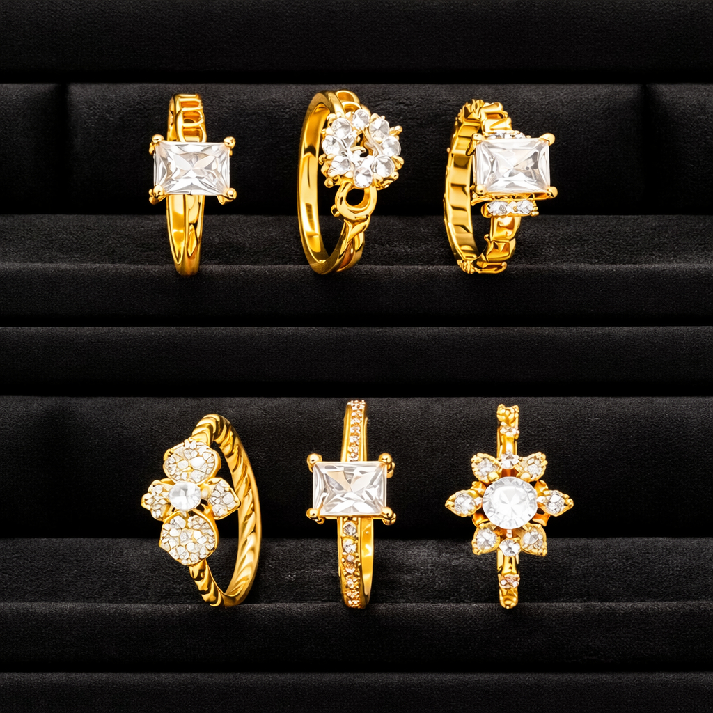 Grosir Paket Cincin Titanium Isi 5pcs Motif Random