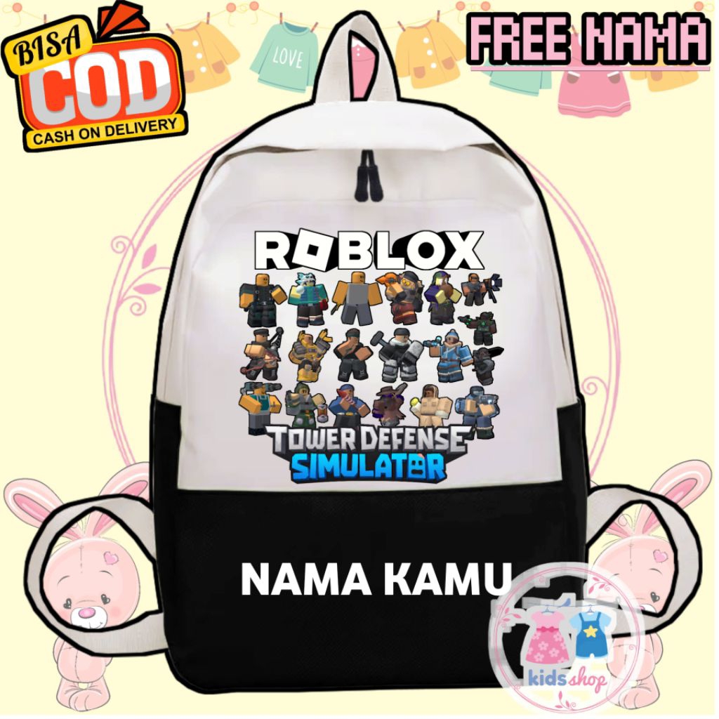 TAS RANSEL ANAK ROBLOX TOWER DEFENSE SIMULATOR TAS ANAK PAUD TK SD