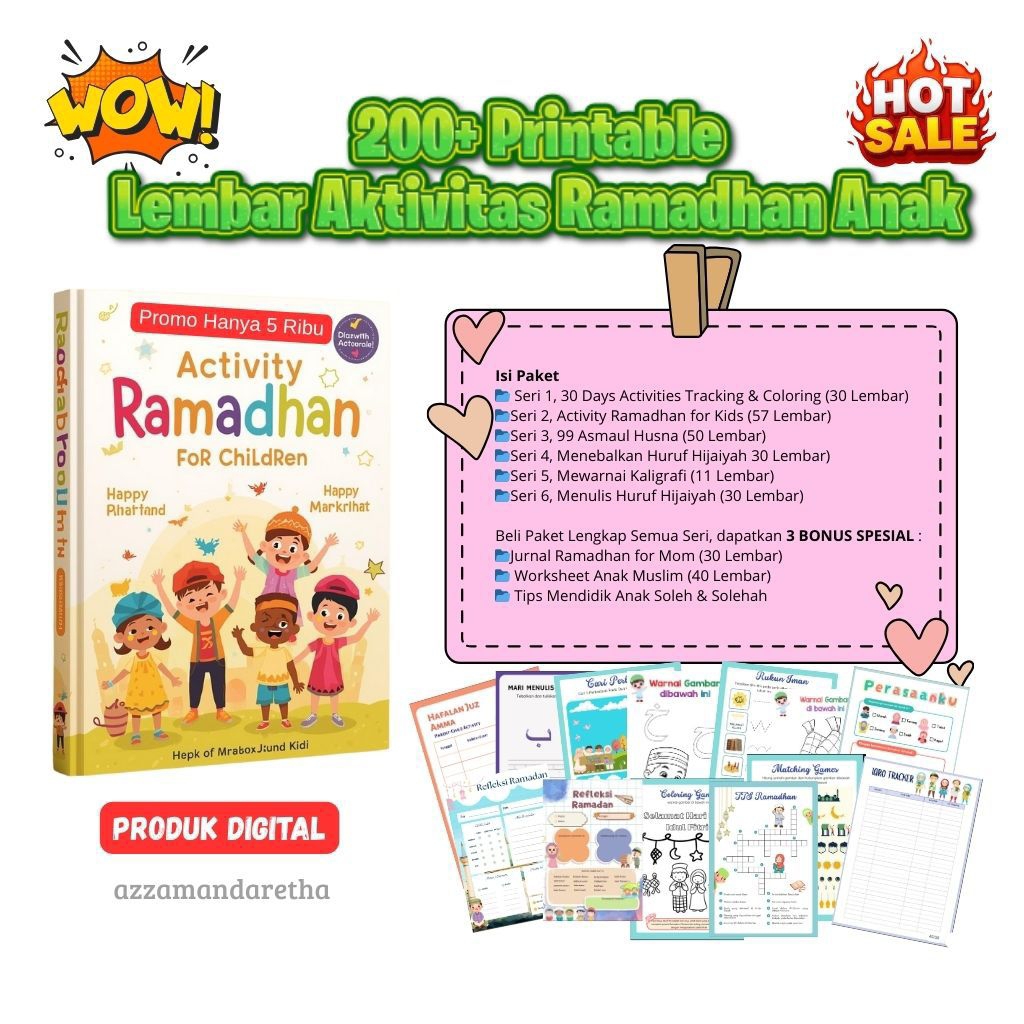 200+ Printable Worksheet Anak | Lembar Aktivitas Ramadhan Anak