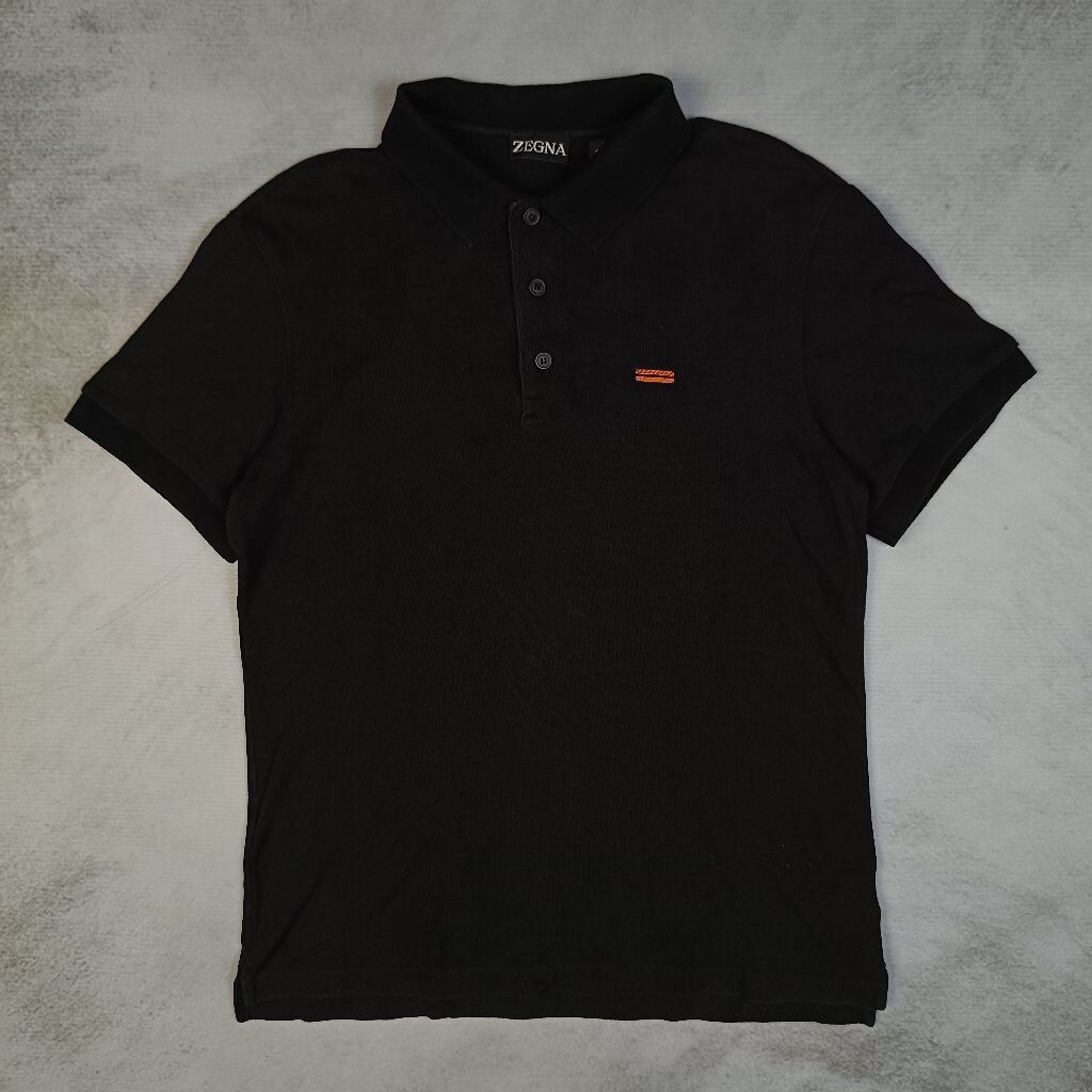 Zegna Black Cotton Polo Shirt