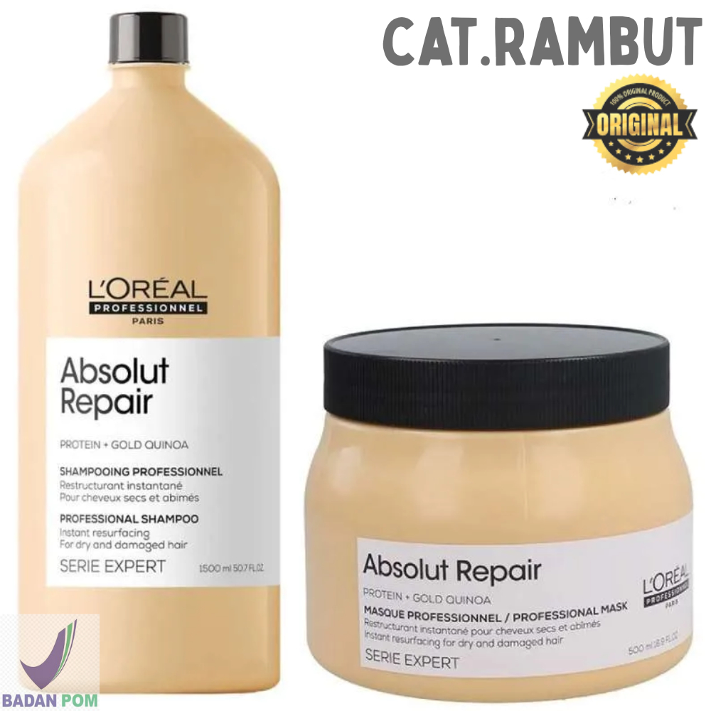 Loreal Absolute Repair Shampo Masker untuk rambut rusak Size Besar