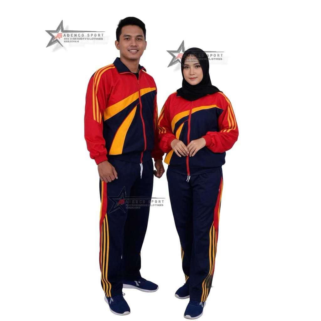 Setelan training jaket olahraga parasut mikro garment / setelan jaket olahraga senam pria dan wanita