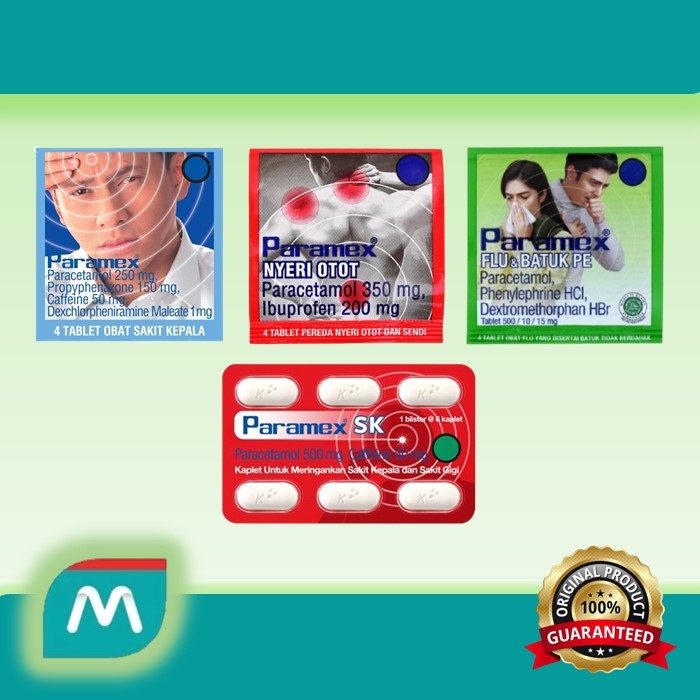 PARAMEX 1 STRIP SERIES PARAMEX TAB / PARAMEX NYERI OTOT / PARAMEX FLU DAN BATUK / PARAMEX SK SAKIT G