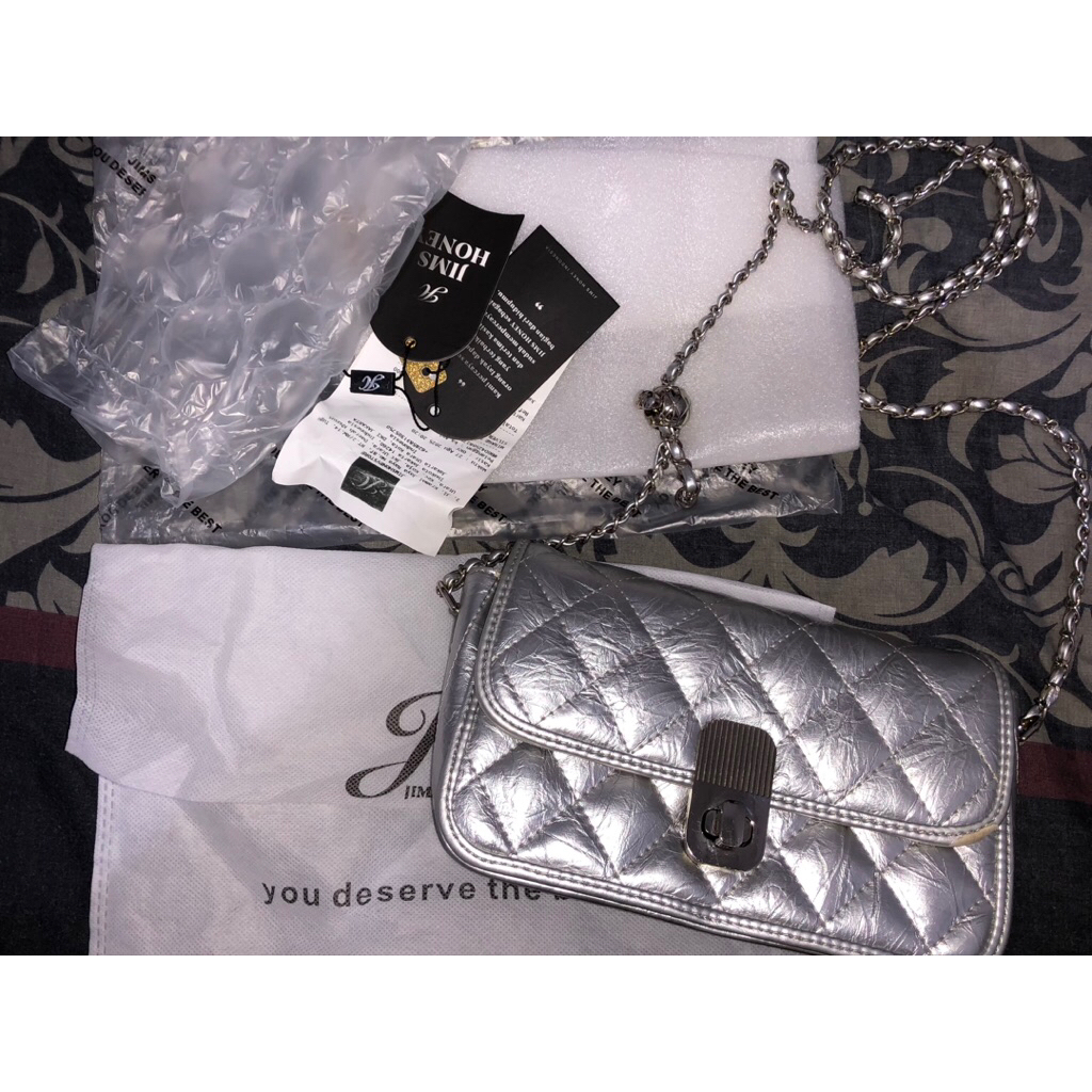 preloved jims honey bag - silver