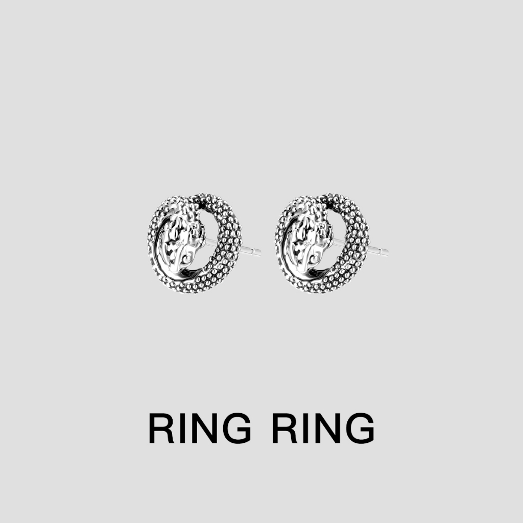 ANTING TINDIK TITANIUM UNTUK PRIA - PERHIASAN TELINGA ULAR MELINGKAR DENGAN KEPALA TENGAH, SIMBOL SI