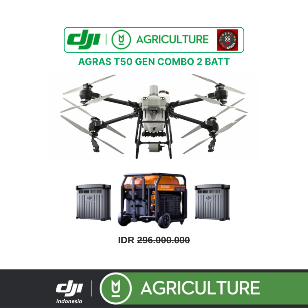 Dji Agras T50 Generator Combo 2X Battery Drone Penyemprotan Pertanian Perkebunan