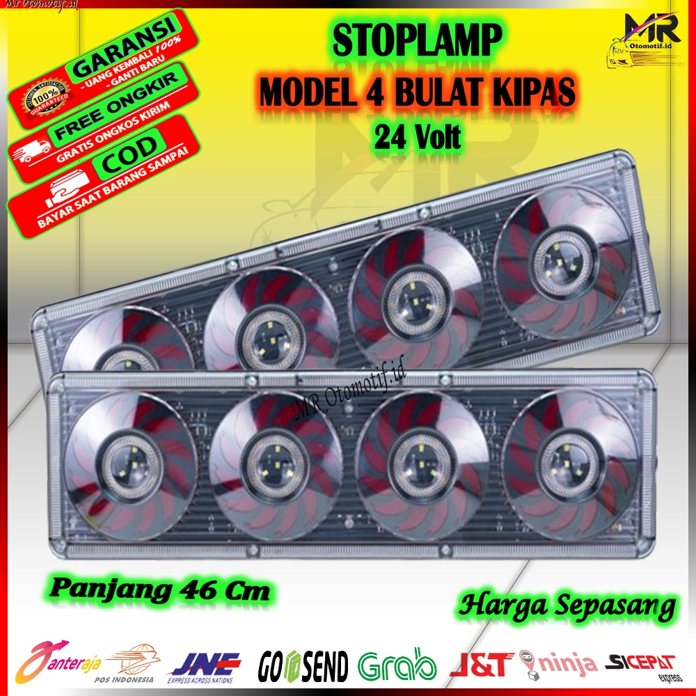 Lampu Stoplamp LED Variasi Stop lamp Rem Belakang Model  4 BULAT KIPAS Terbaru LED Running Raning Se