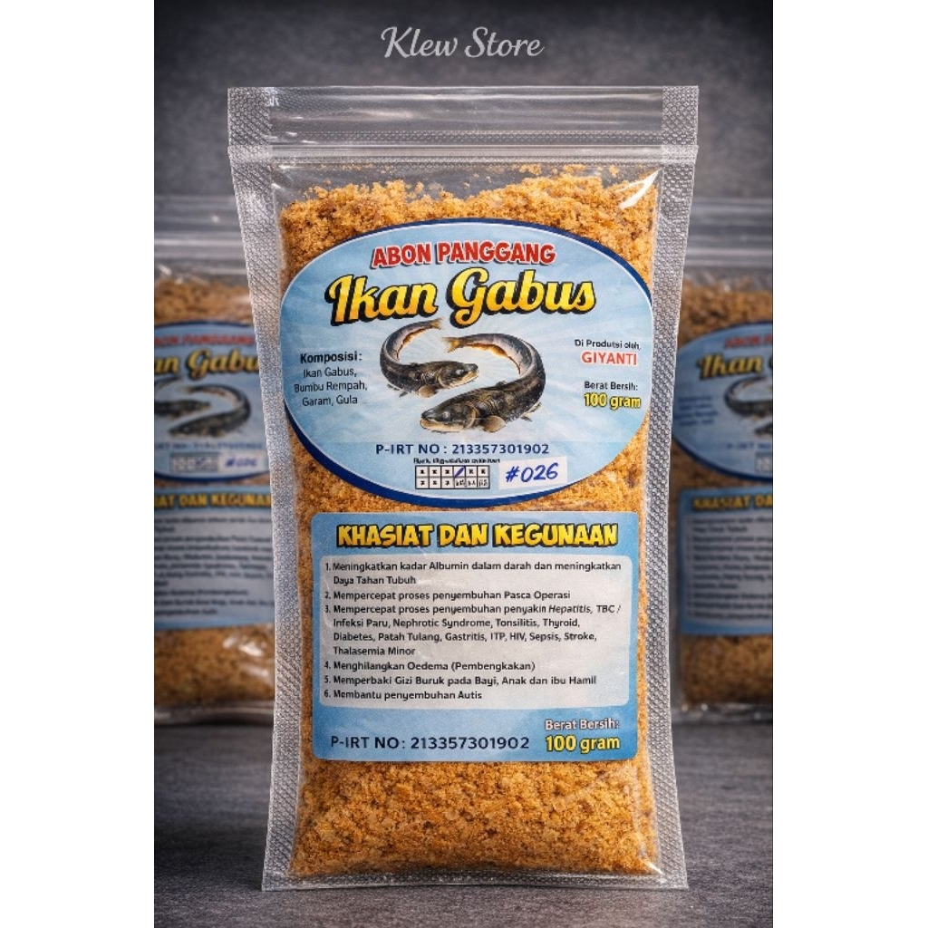 Abon Ikan Gabus Asli Original Ikan Kutuk Segar Tinggi Protein Albumin MPASI