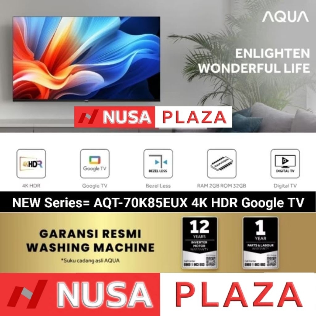 TV AQUA 70 inch 4K HDR GOOGLE TV AQT-70K85EUX