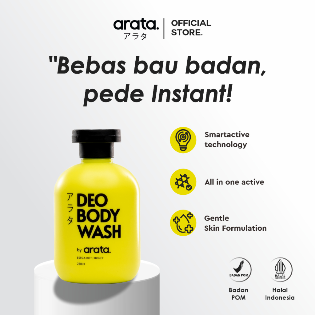 Deo Body Wash by Arata Sabun Mandi Cair Anti Bau Badan Antibakteri Deodorant Soap for Sensitive Skin