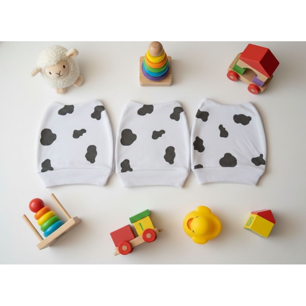 TOPI BAYI MOTIF SAPI ~ KUPLUK BAYI BARU LAHIR ~ TOPI BAYI NEWBORN ~ PERLENGKAPAN BAYI BARU LAHIR ~ T