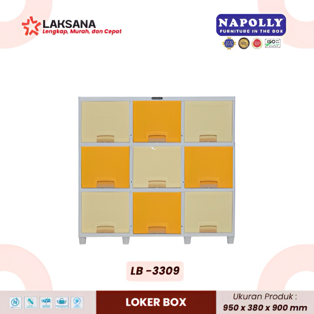 Napolly Loker Box 3309 | Lemari Plastik | Lemari Serbaguna