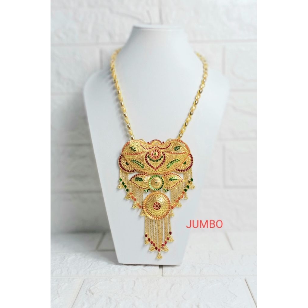 Kalung liontin bros dubay lapis emas 24karat