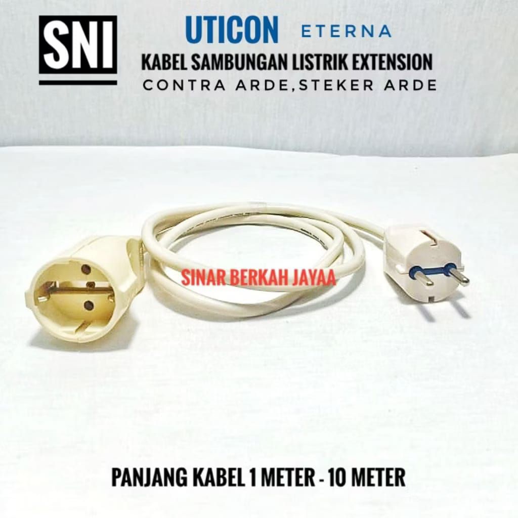 UTICON Kabel Sambungan Listrik EXTENSION SNI Panjang Kabel 1Meter - 10Meter