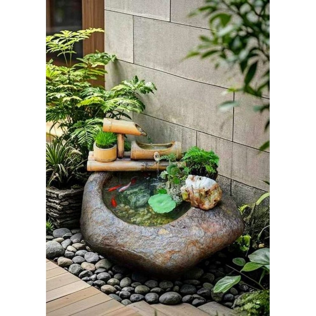 air mancur bambu aksesoris aquarium