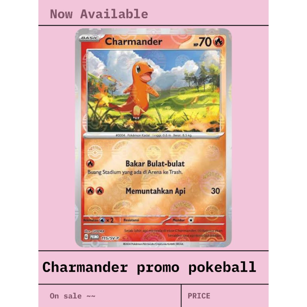 Kartu pokemon promo sealed charmander IDN