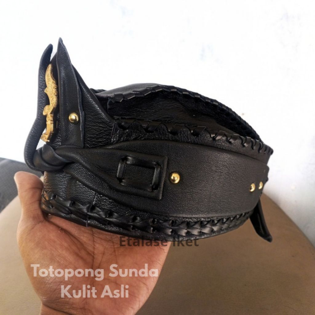 Topi Blangkon Kulit Asli Made In Garut,Udeng,Totopong khas Sunda,Blangkon Sunda,Topi kulit Asli
