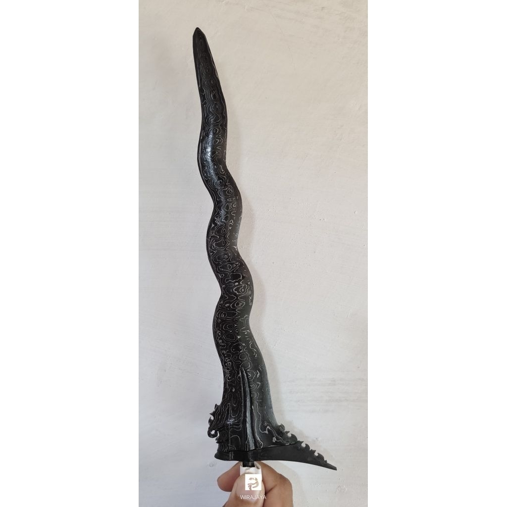 KERIS BALI LOMBOK LUK 7 PANJANG 30CM PAMOR LARLULUT
