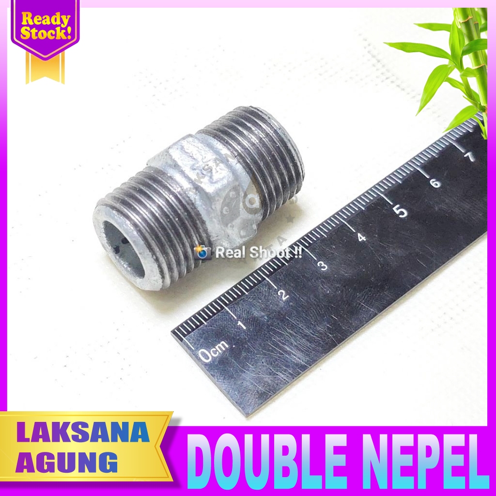 [1/2"] Double Nepel Galvanis 1/2" inch | Double Nipple GI 1/2" inch Sok drat Luar Galvanis