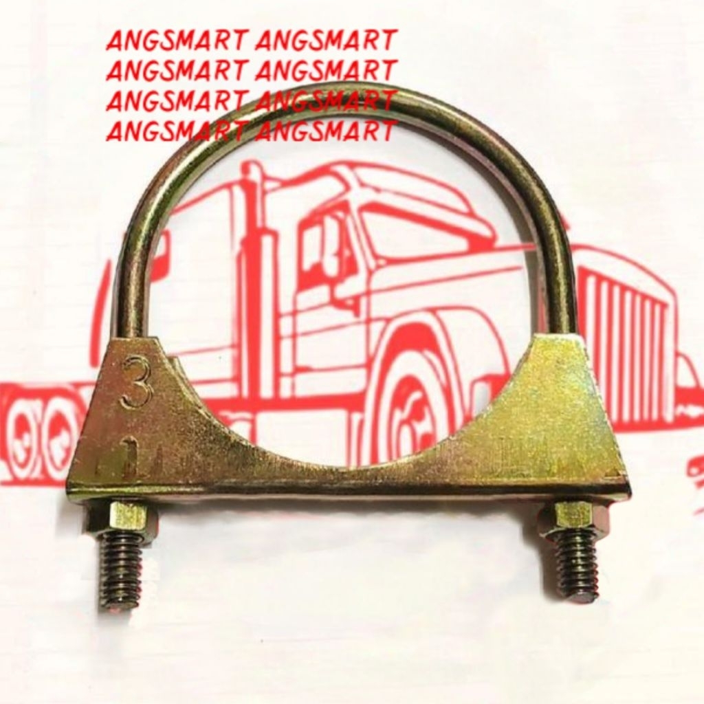 Klem Knalpot Klem Pipa Klem U Bolt 3 Inch Clamp Exhaust 3" Galvanis Kuning Klem U
