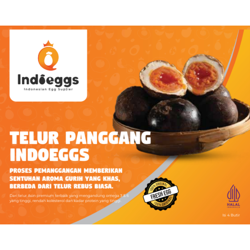 Telur Asin Panggang Asap Bakar Masir berminyak Nikmat isi 4 butir