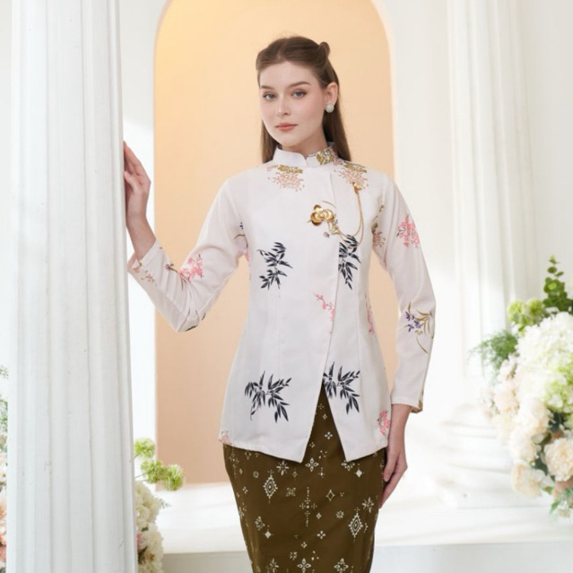 Kebaya Bridesmaid Janggan Modern/ Rok Batik Cap Hijau Olive/ Baju Seragaman Batik Jumbo Bigsize