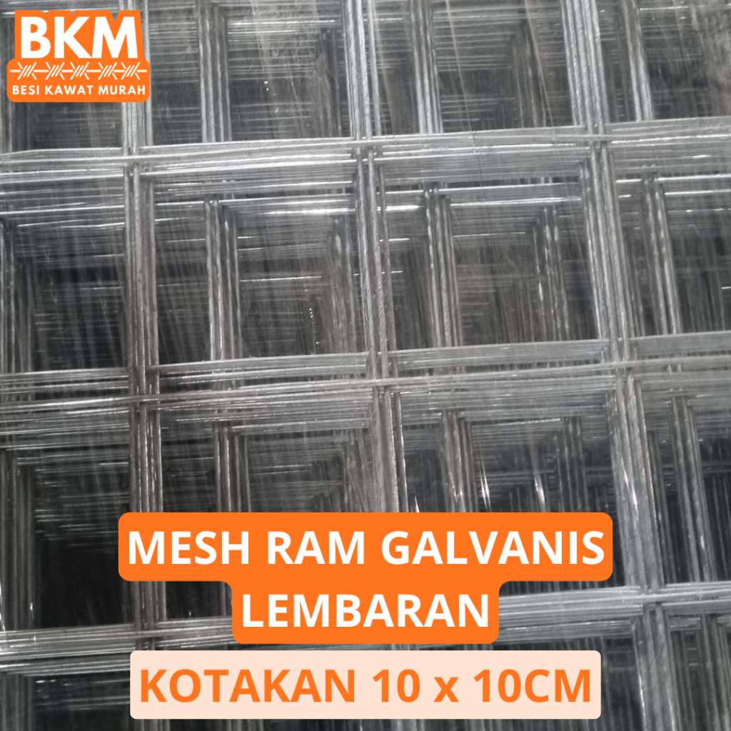 Trendstoree_Net Wiremesh Lembaran Lubangan 10 X 10 Cm Tebal 3 Mm - 4 Mm Wire Mesh Ram Mesh Galvanis