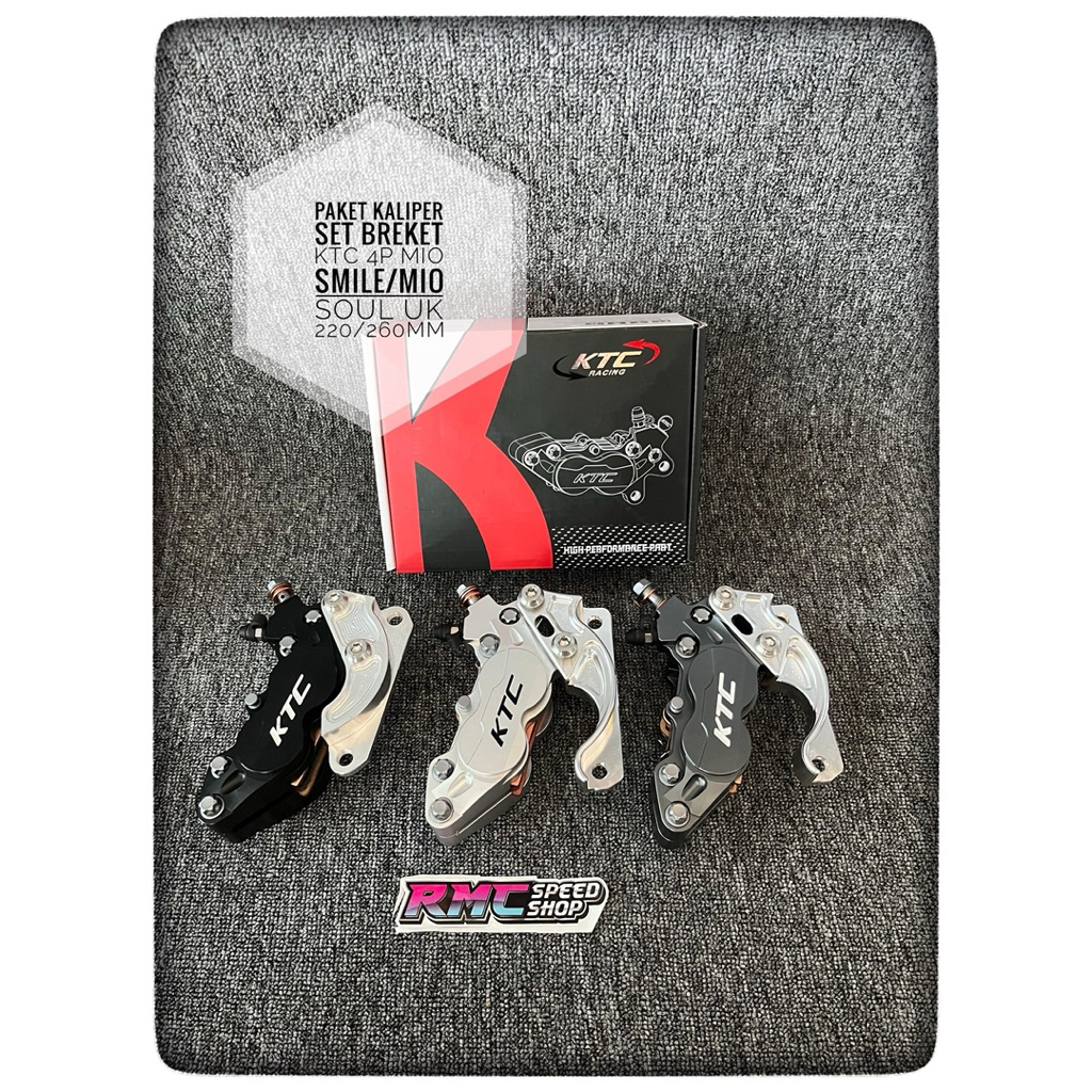 PAKET KALIPER KTC RACING 4p 4piston Mio smile mio soul ukuran disc 220mm 260mm