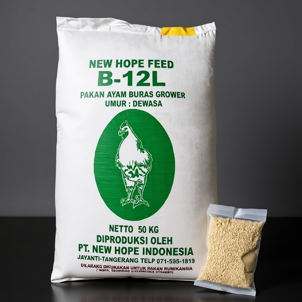 Pakan Ayam Kampung New Hope B-12L - Pur Ayam Buras Grower Dewasa Repack 1kg